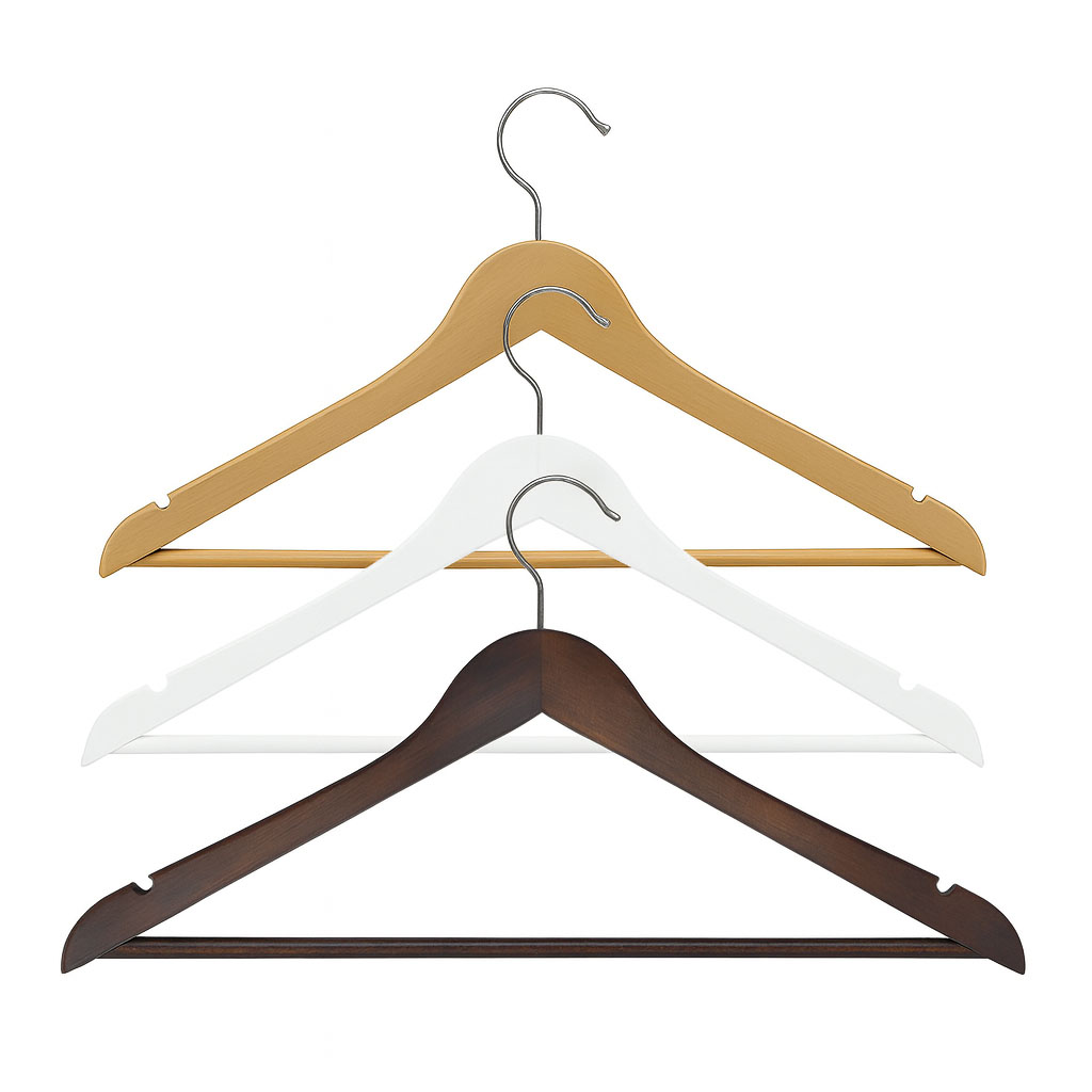 Holzkleiderbügel mit Steg 44,5 cm