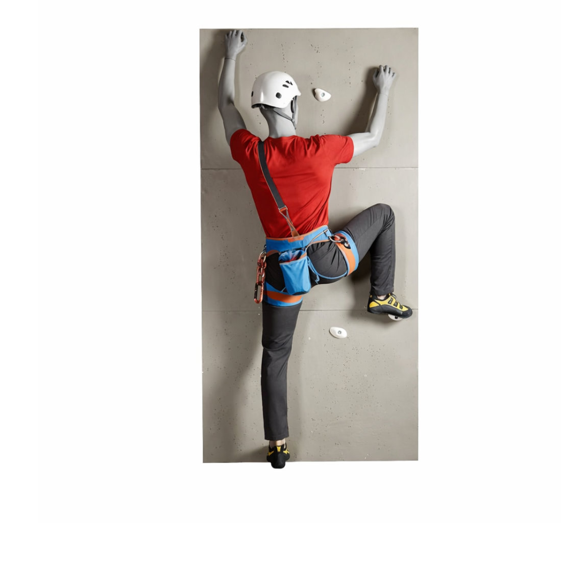 Schaufensterpuppe Mann Klettern