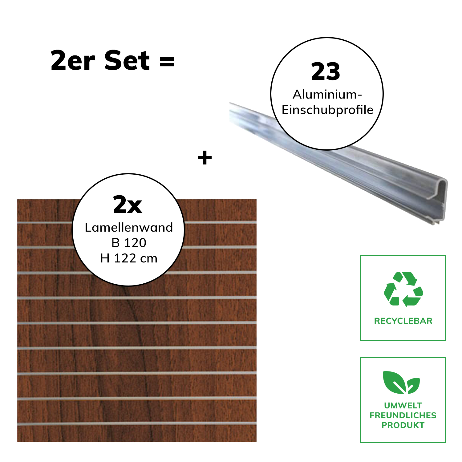 Spacewall Lamellenwand Slatwall 2er-Set Nussbaum Spacewall Lamellenwand Slatwall 2er-Set Nussbaum