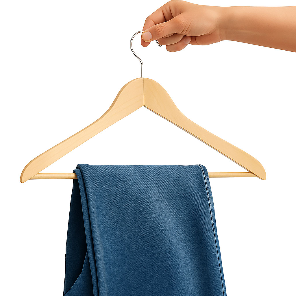 Holz-Kleiderbügel gewinkelt