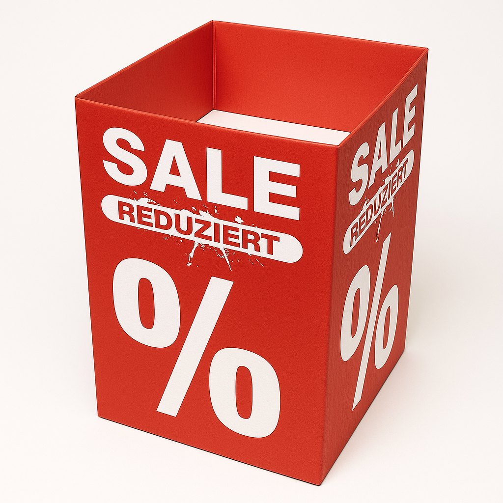 Verkaufsschütte "Sale Reduziert %"