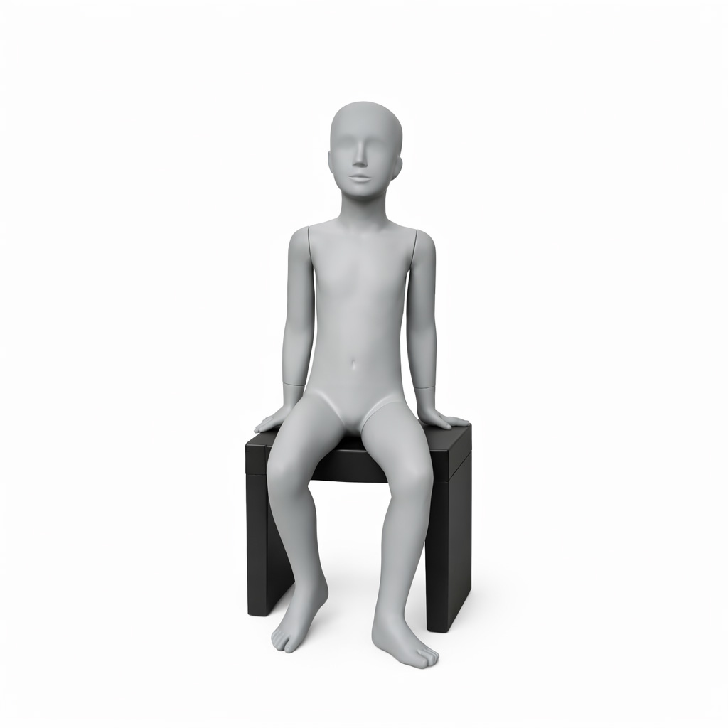 Kinder Schaufensterpuppe sitzend