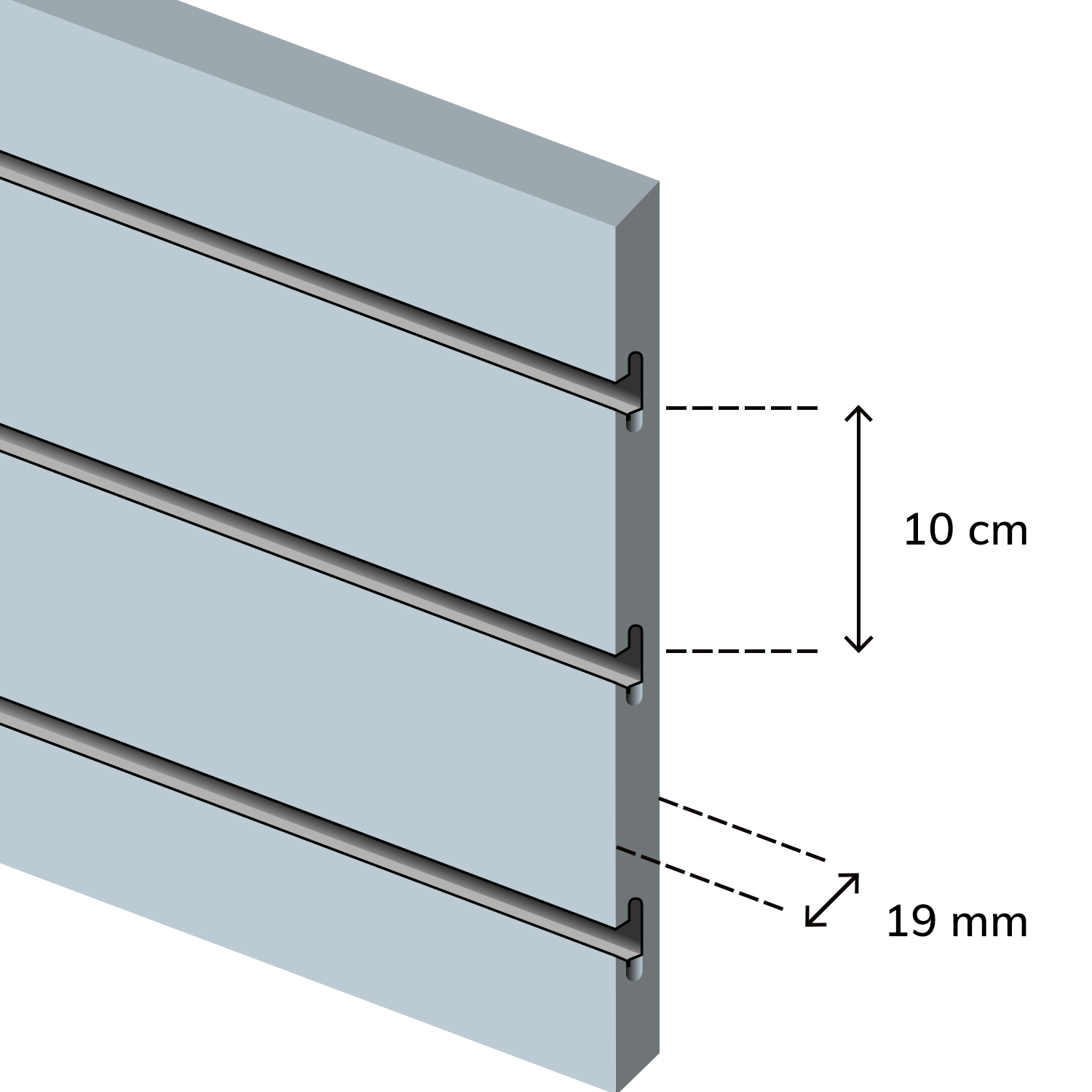 Spacewall Lamellenwand Slatwall 2er-Set lichtgrau Spacewall Lamellenwand Slatwall 2er-Set lichtgrau