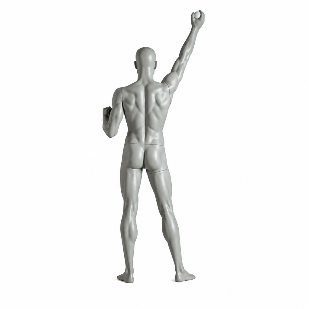 Sport Schaufensterpuppe Herren – Jubel-Pose mit erhobenen Arm