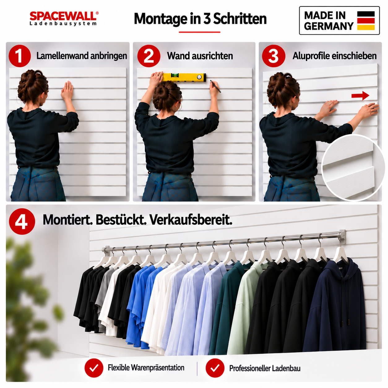 Spacewall Lamellenwand Nußbaum