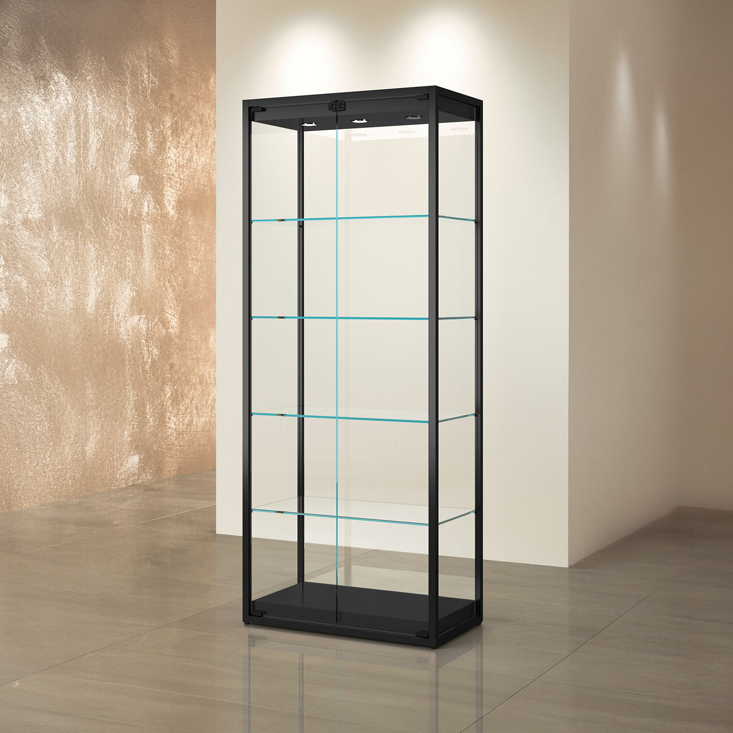 Standvitrine Metall, LED 